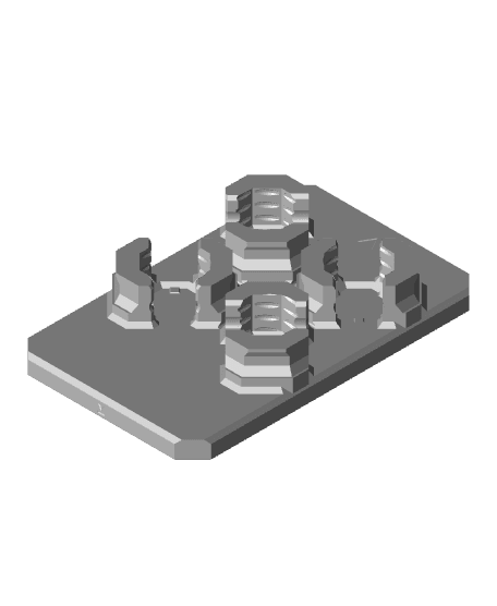 Quad Offset Snaps (DS Part A) - Command Strip Mount 3d model