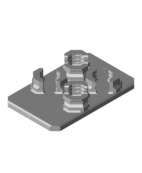 Quad Snaps (DS Part A) - Medium Command Strip Mount 3d model