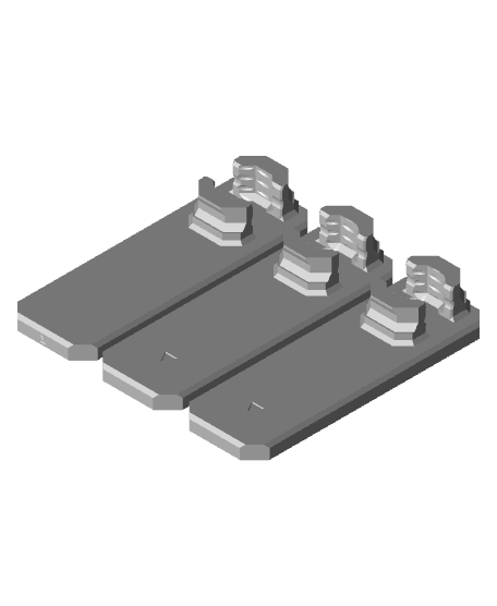 2 Part A's - 3x3 Board - Offset Snaps - Medium Command Strip Mounting Pack.stl 3d model