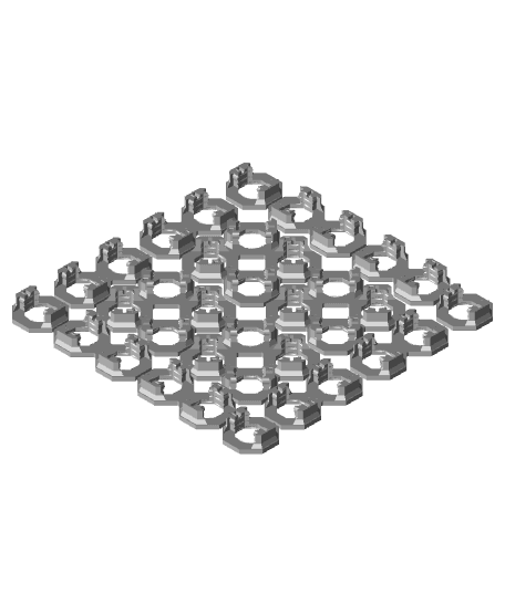 Part B's - 3x3 Board - Offset Snaps - Medium Command Strip Mounting Pack.stl 3d model