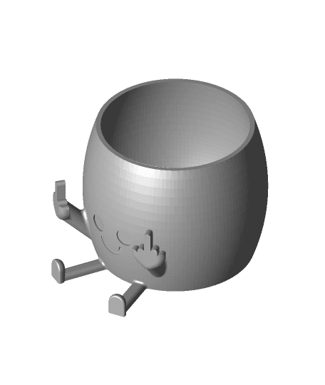 Middle finger happy pot.stl 3d model