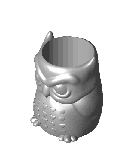 Grumpy Owl Planter.stl 3d model