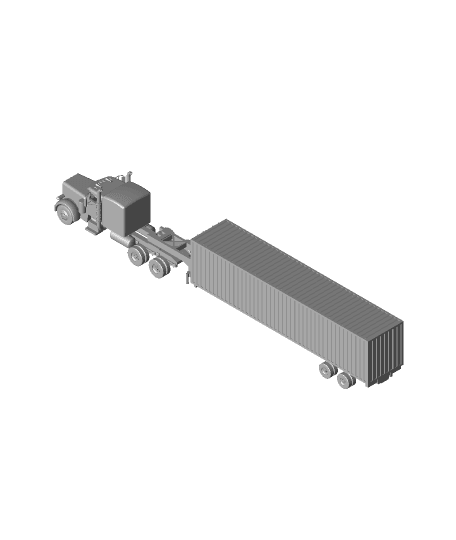 Fleetmaster_sleeper_long_HO_V2.0_40_PLATE_Container_on_40ft_goose_neck_trailer.stl 3d model