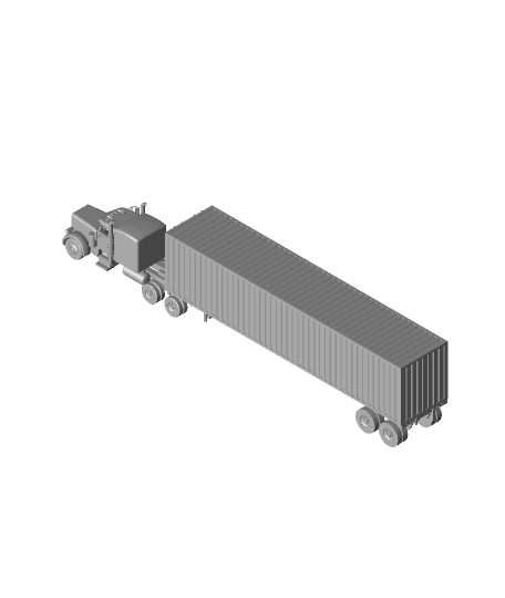 Fleetmaster_sleeper_long_HO_V2.0_40_box_container_on_trailer.stl 3d model
