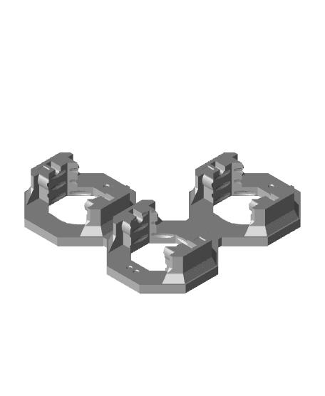 Triple Snap Connector (DS Part B) - Tight.stl 3d model