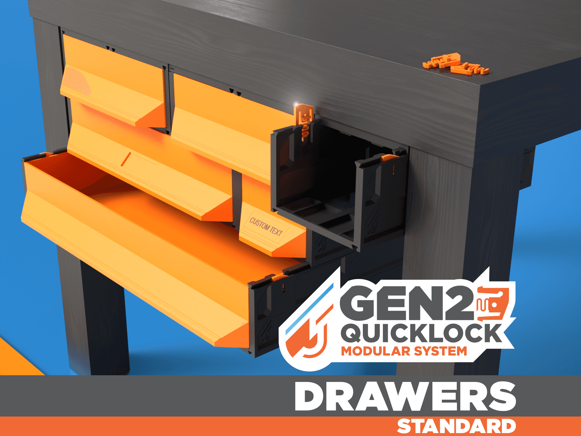 Gen2 Modular Lack Enclosure Drawers 3d model