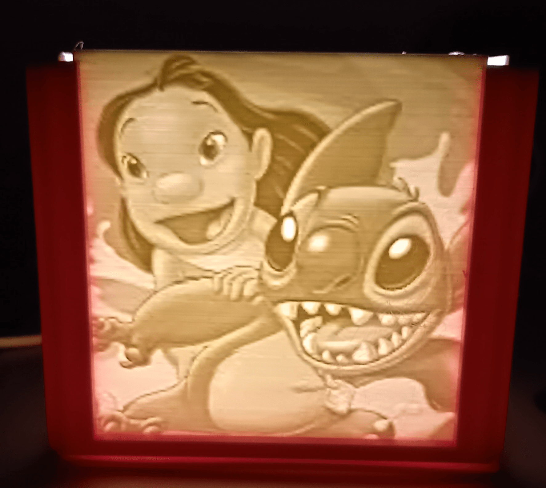 Lithophane about the cartoon Lilo and Stitch. 3d model