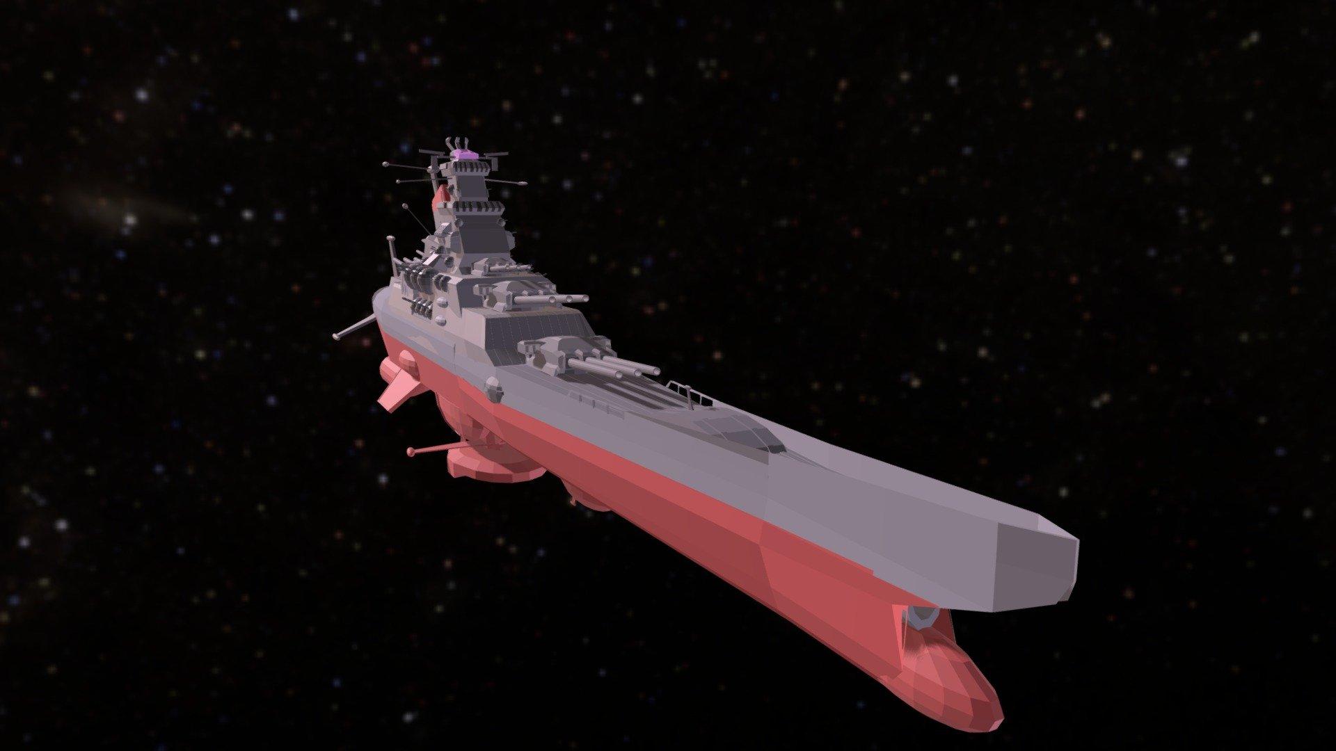 Low poly Space battleship Yamato by S1Priv 3d model