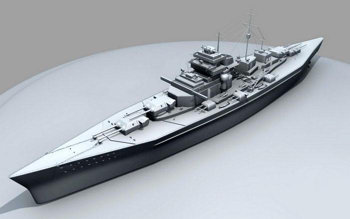KMS Bismarck Battleship 3D Model 3d model
