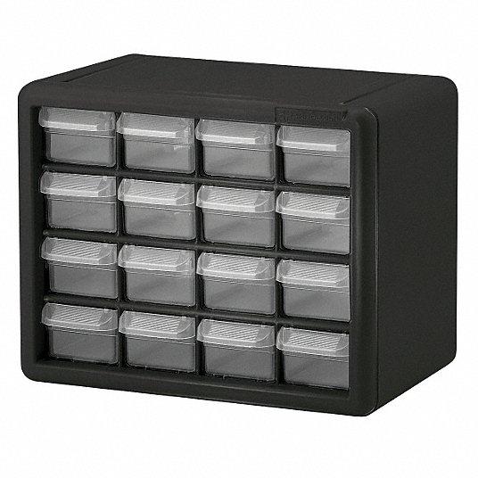 AKRO-MILS Drawer Bin Cabinet: 10 1/2 in x 6 1/2 in x 8 1/2 in, 16 Drawers, Stackable, Polystyrene 3d model