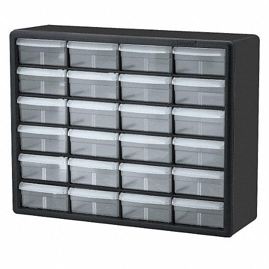 AKRO-MILS Drawer Bin Cabinet: 20 in x 6 1/2 in x 15 3/4 in, 24 Drawers, Stackable, Polystyrene 3d model