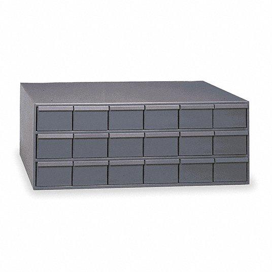 DURHAM MFG Drawer Bin Cabinet: 33 3/4 in x 12 1/4 in x 17 in, 24 Drawers, Stackable, Steel, Gray 3d model