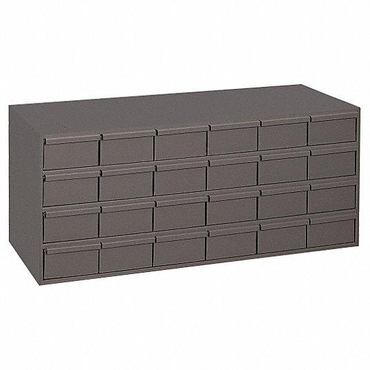 DURHAM MFG Drawer Bin Cabinet: 33 3/4 in x 17 3/4 in x 17 in, 24 Drawers, Stackable, Steel, Gray 3d model