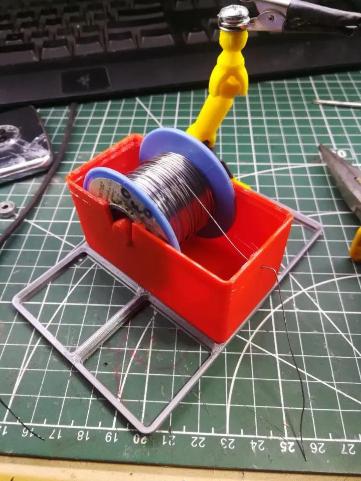 Gridfinity overengineered soldering spool holder 3d model