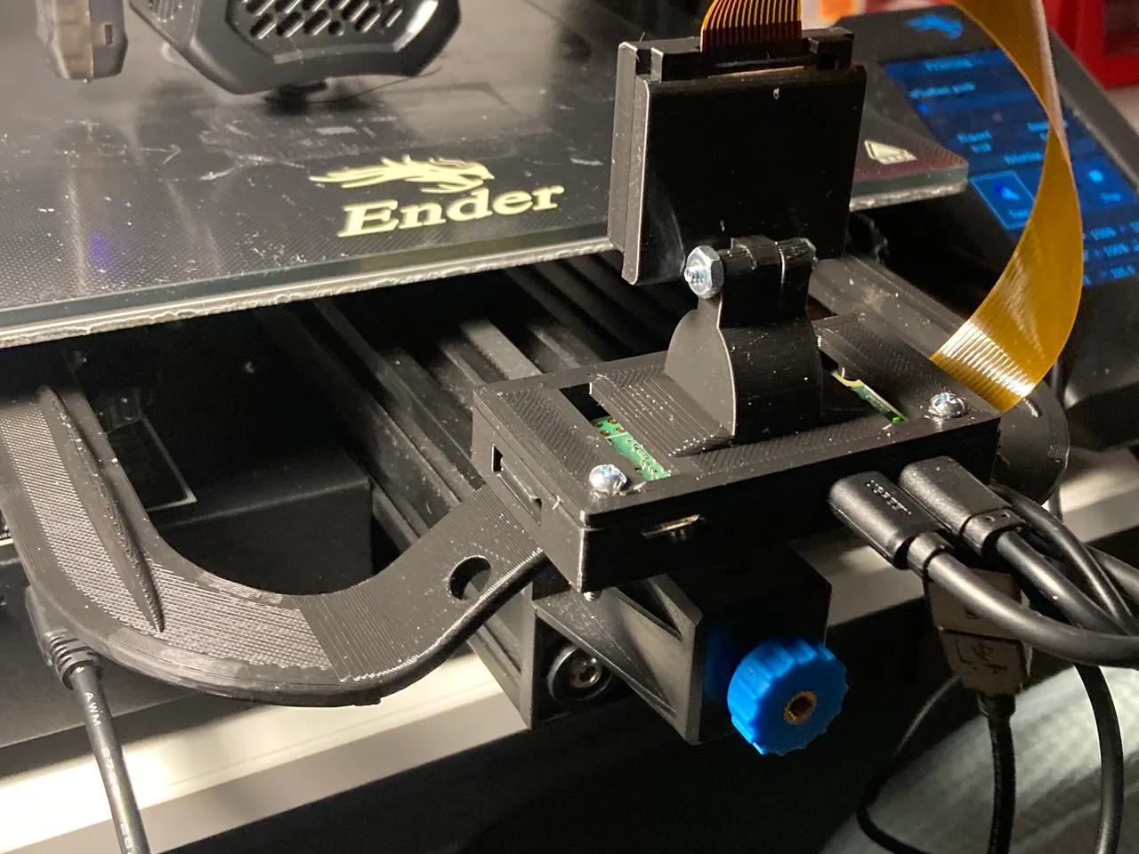 Ender 3 v2 Bed handle with Raspberry Pi Zero 2 W Mount/Camera Mount 3d model