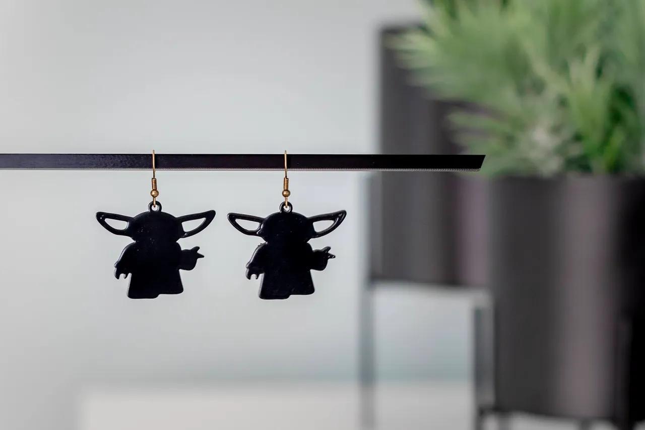 Baby Yoda - earrings 3d model
