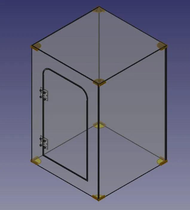 3D printer enclosure corner piece for 1/8 inch acrylic sheets 3d model
