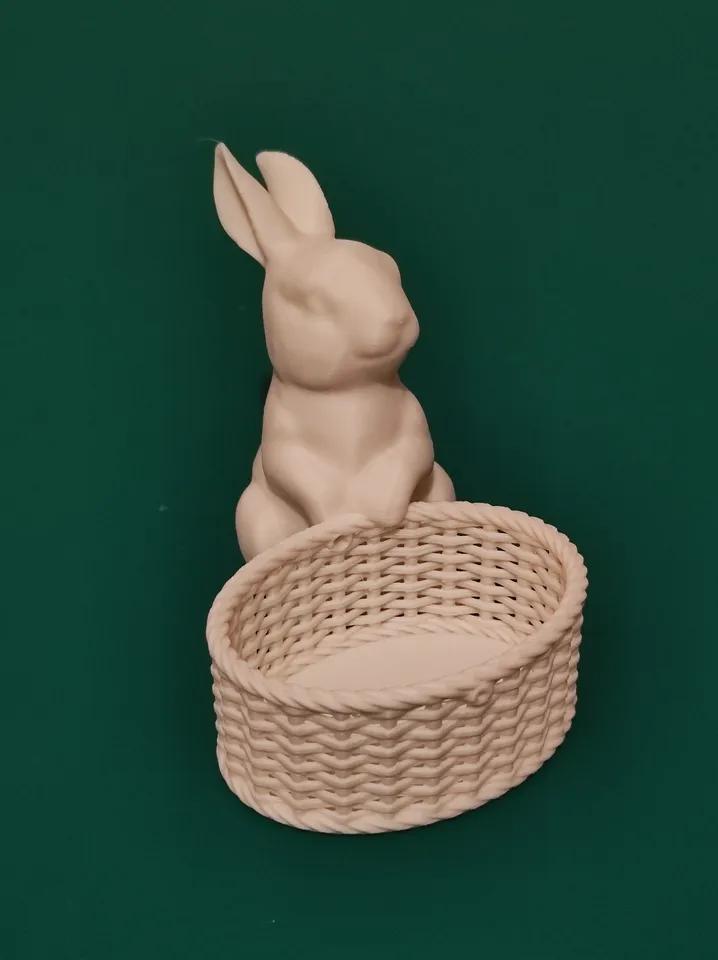 Easter Bunny with Woven Basket 3d model