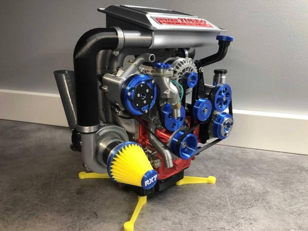 Mazda RX7 Wankel Rotary Engine 13B-REW Remix 3d model