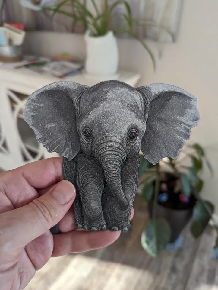 HueForge Elephant 3d model