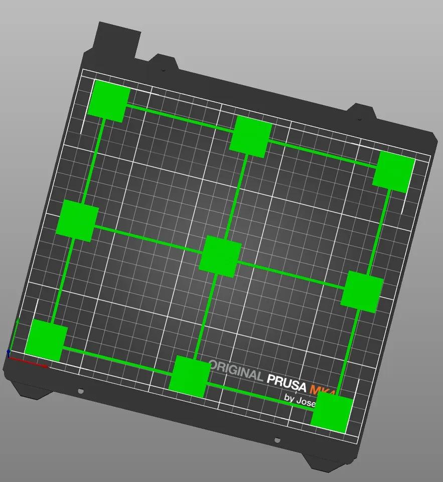 Bed level test visualization Prusa MK4 3d model