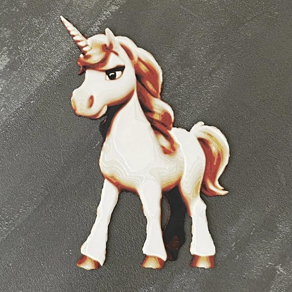 Cute Unicorn (HueForge) 3d model