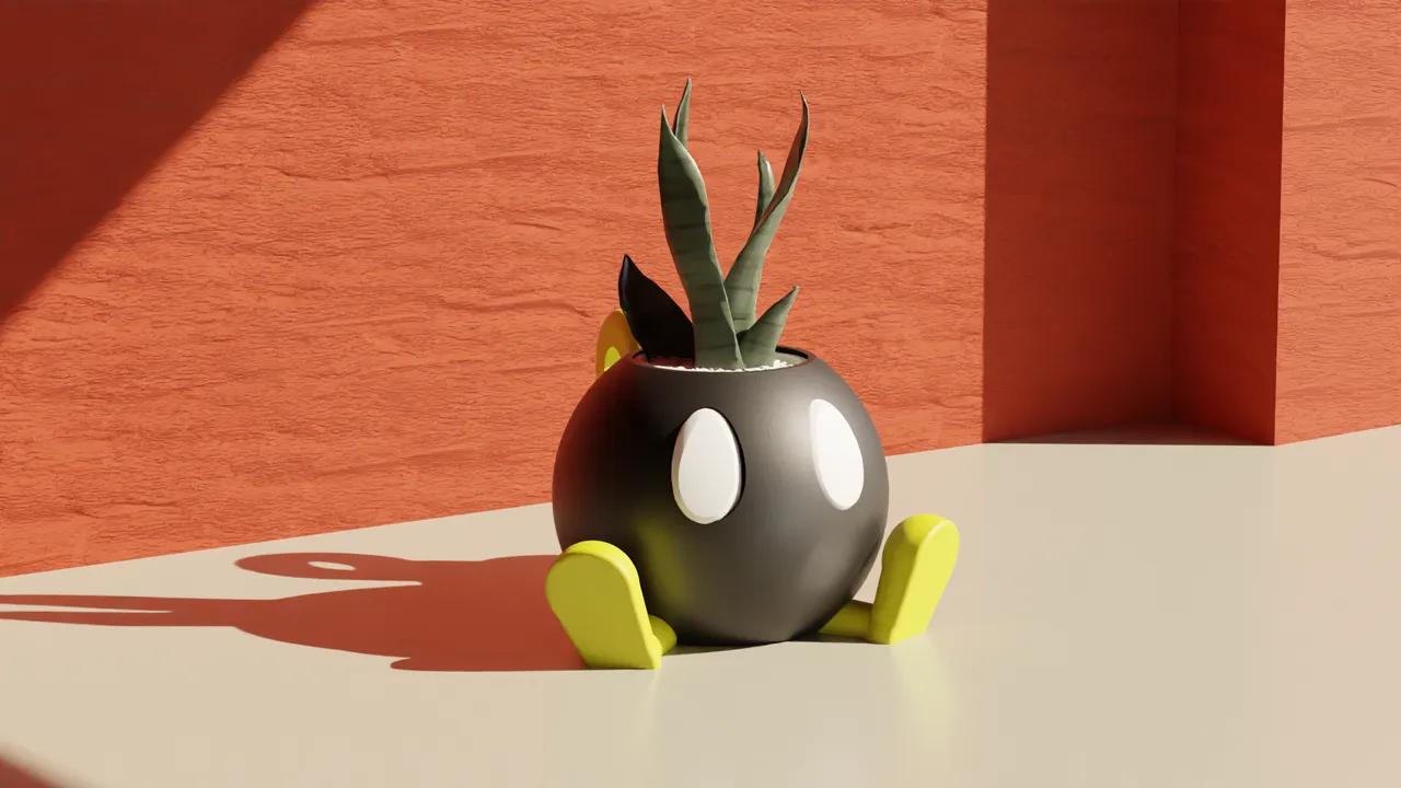 Bob-Omb Pot Plant - Super Mario Bros 3d model