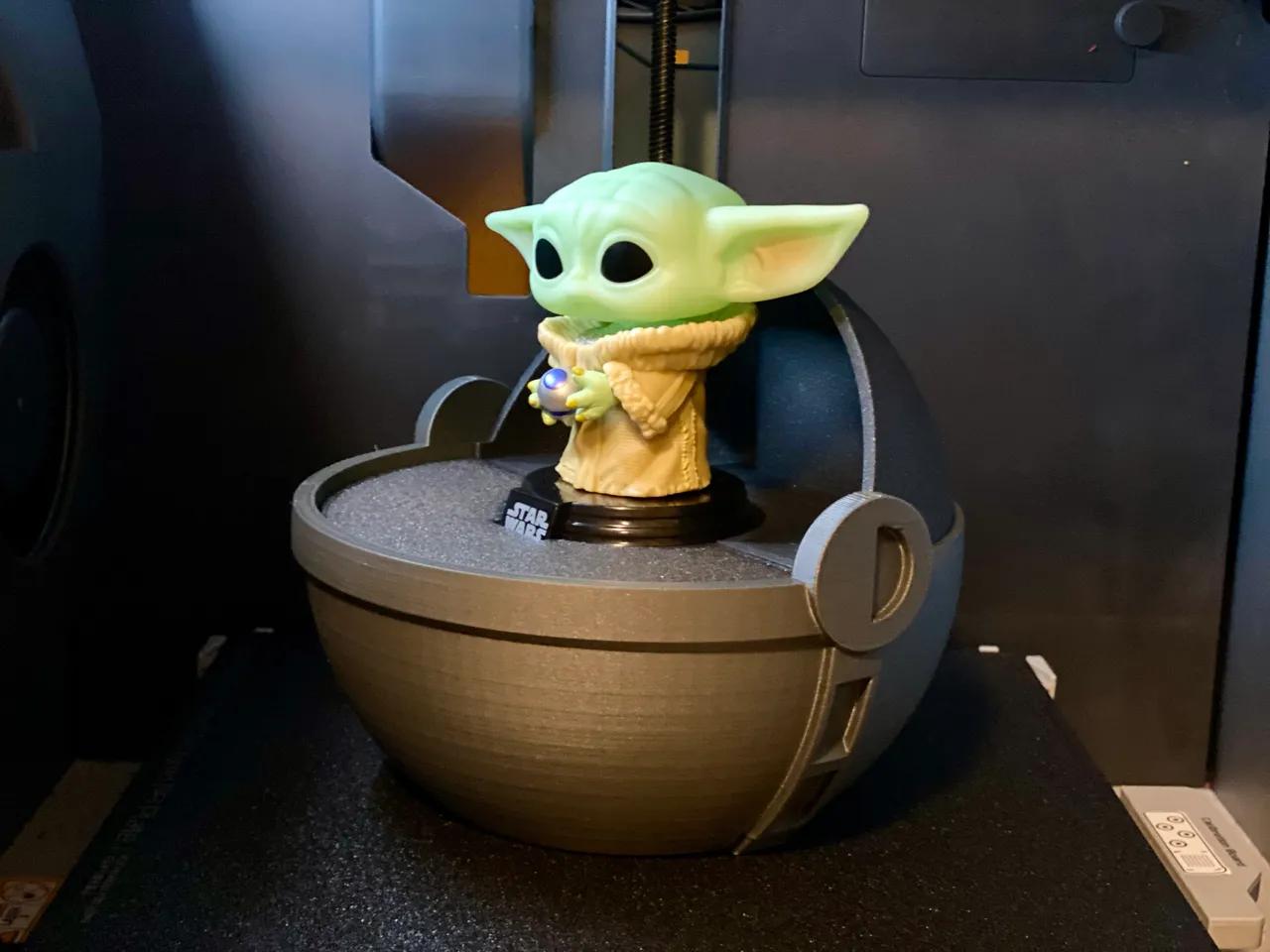 Baby Yoda Pram Pod Coinbank (for Grogu Funko Pop Figure) 3d model