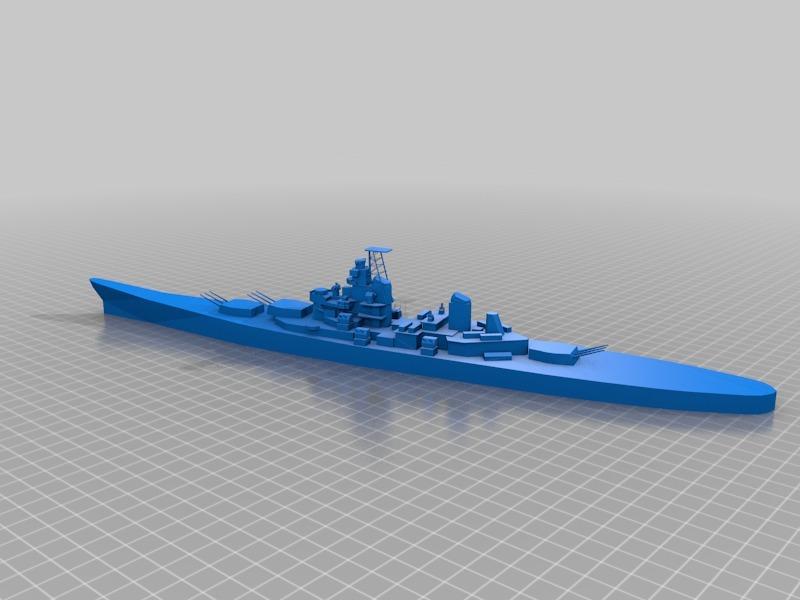 Battleship USS New Jersey fixed. 3d model