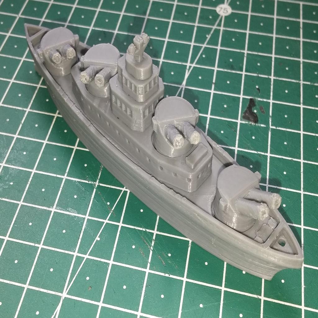 Detailed Battleship with stronger rotating turrets 3d model
