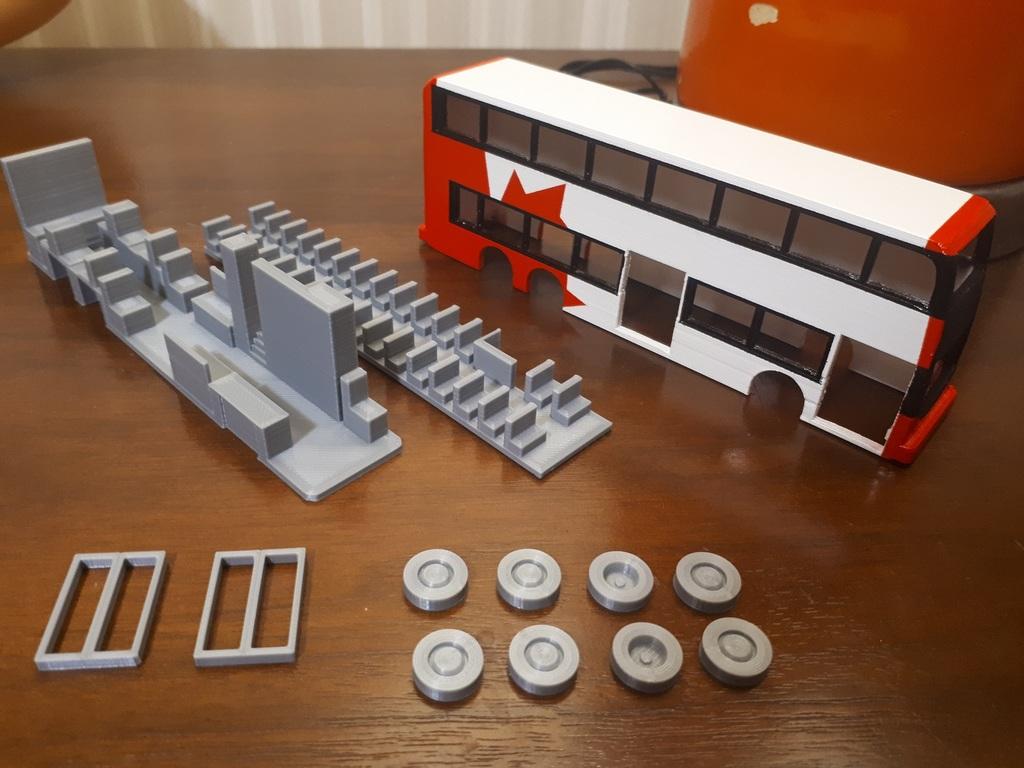 Double Decker City Bus - HO Scale 3d model