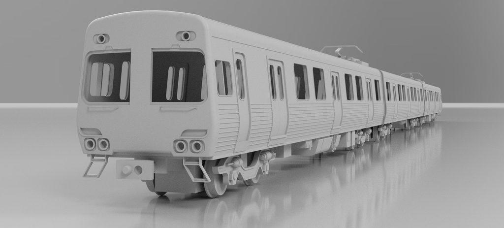 HO Scale Melbourne Train - Alstom Comeng EMU (Pre-refurb/mid 2010s condition) 3d model