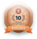 10 Models downloaded badge