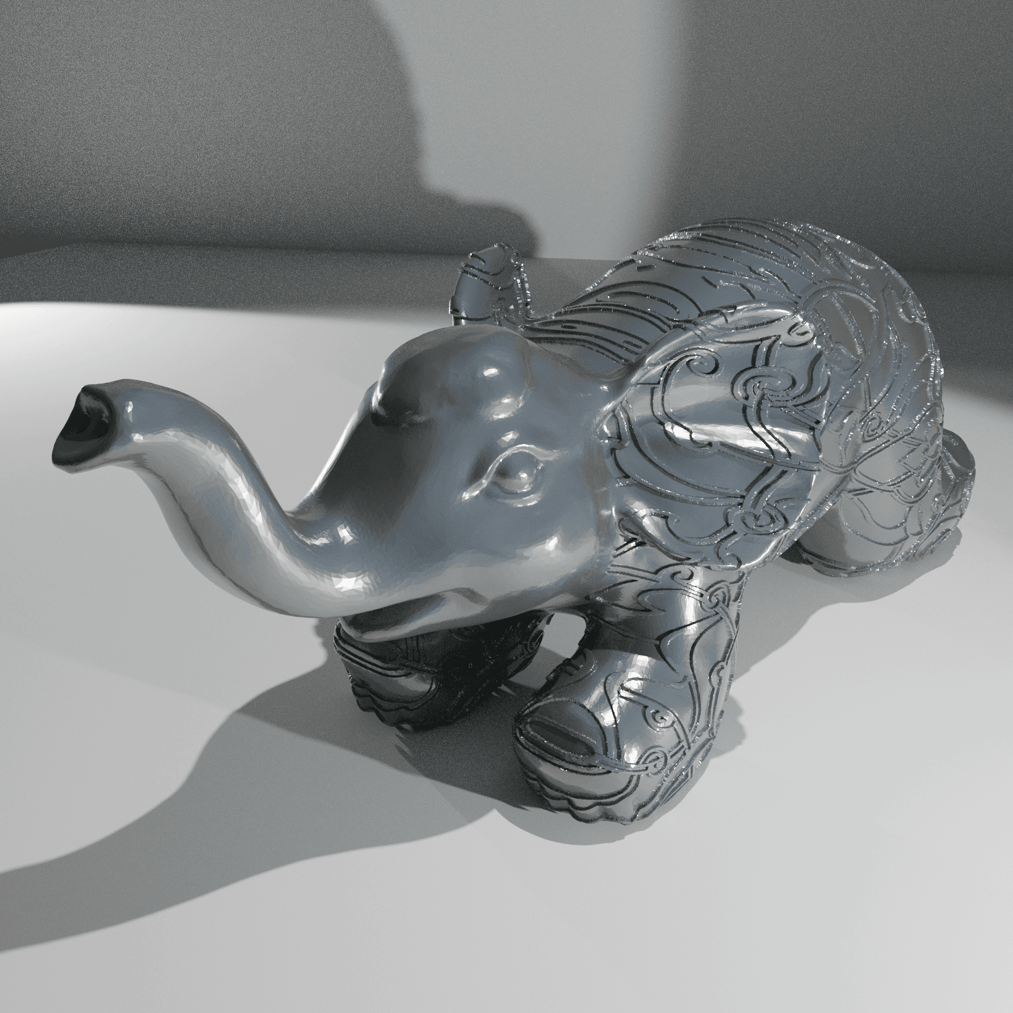 Elephant relief 3d model