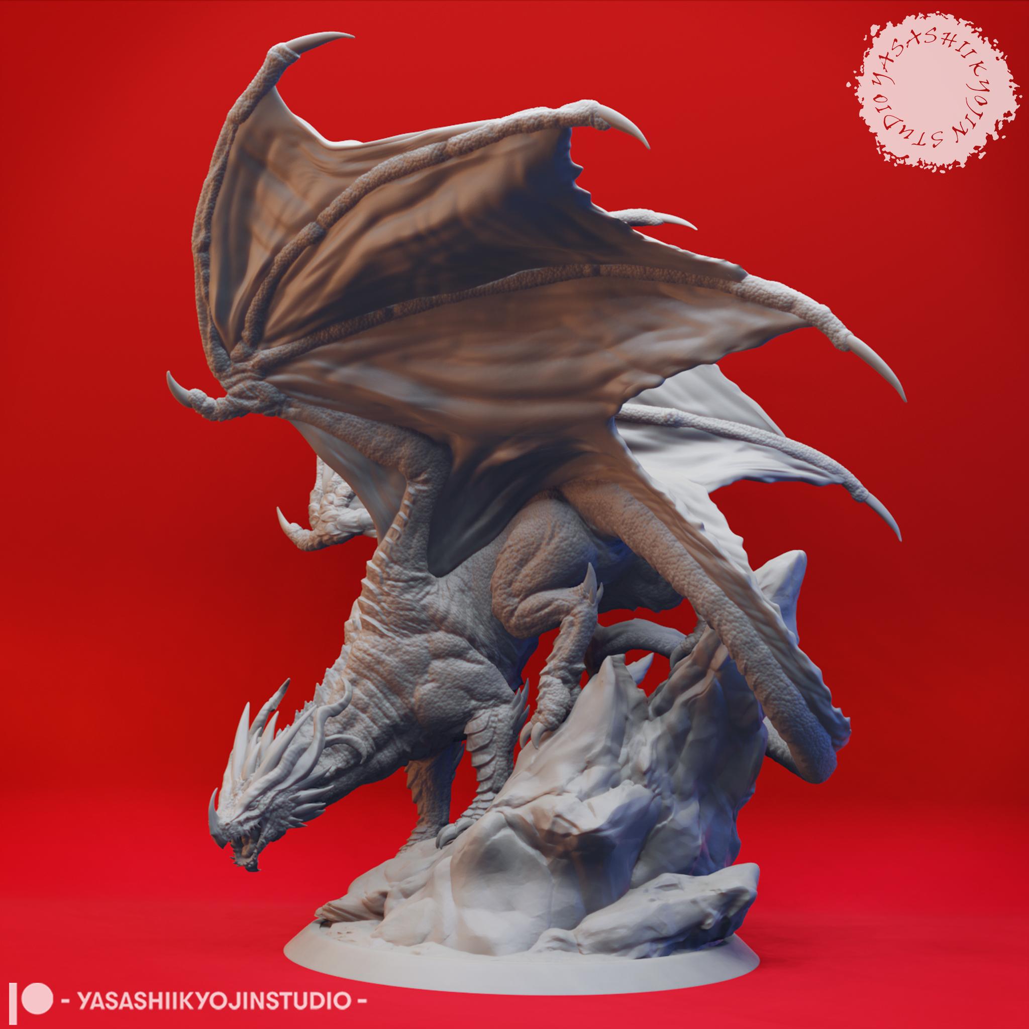 Ancient Red Dragon - Tabletop Miniature (Pre-Supported) 3d model
