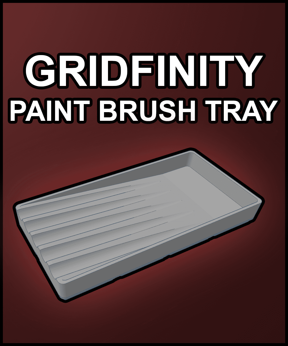 Gridfinity Paint Brush Holder & Rinser - Wet / Dry 3d model