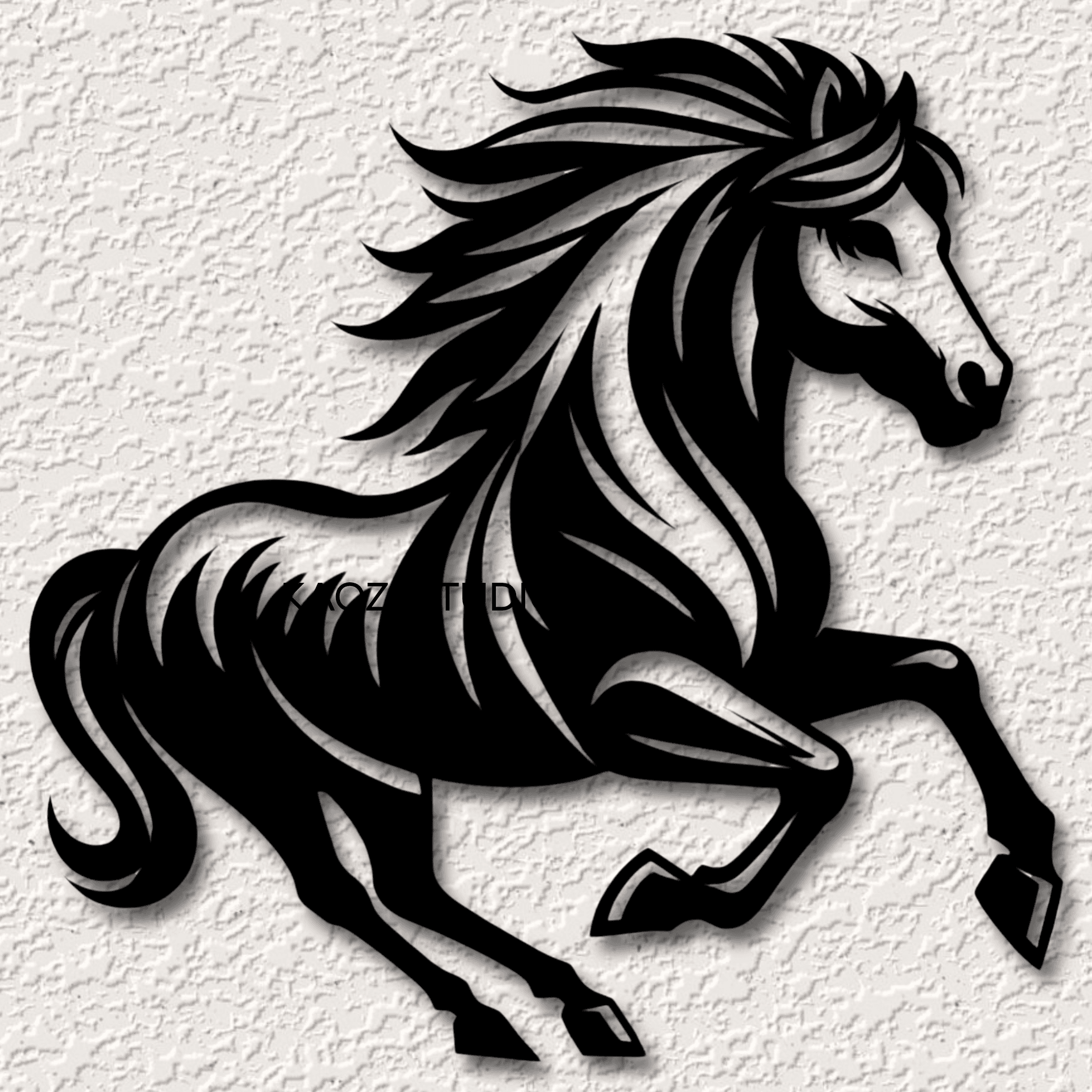 mustang wall art horse wall decor 2d country decoration 3d model