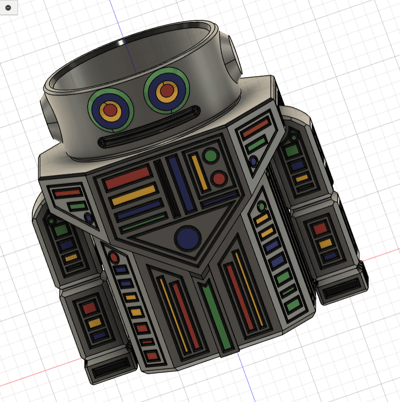 Articulated Print in Place Robot Remix of Blank Can Cup RETURNS! 3d model
