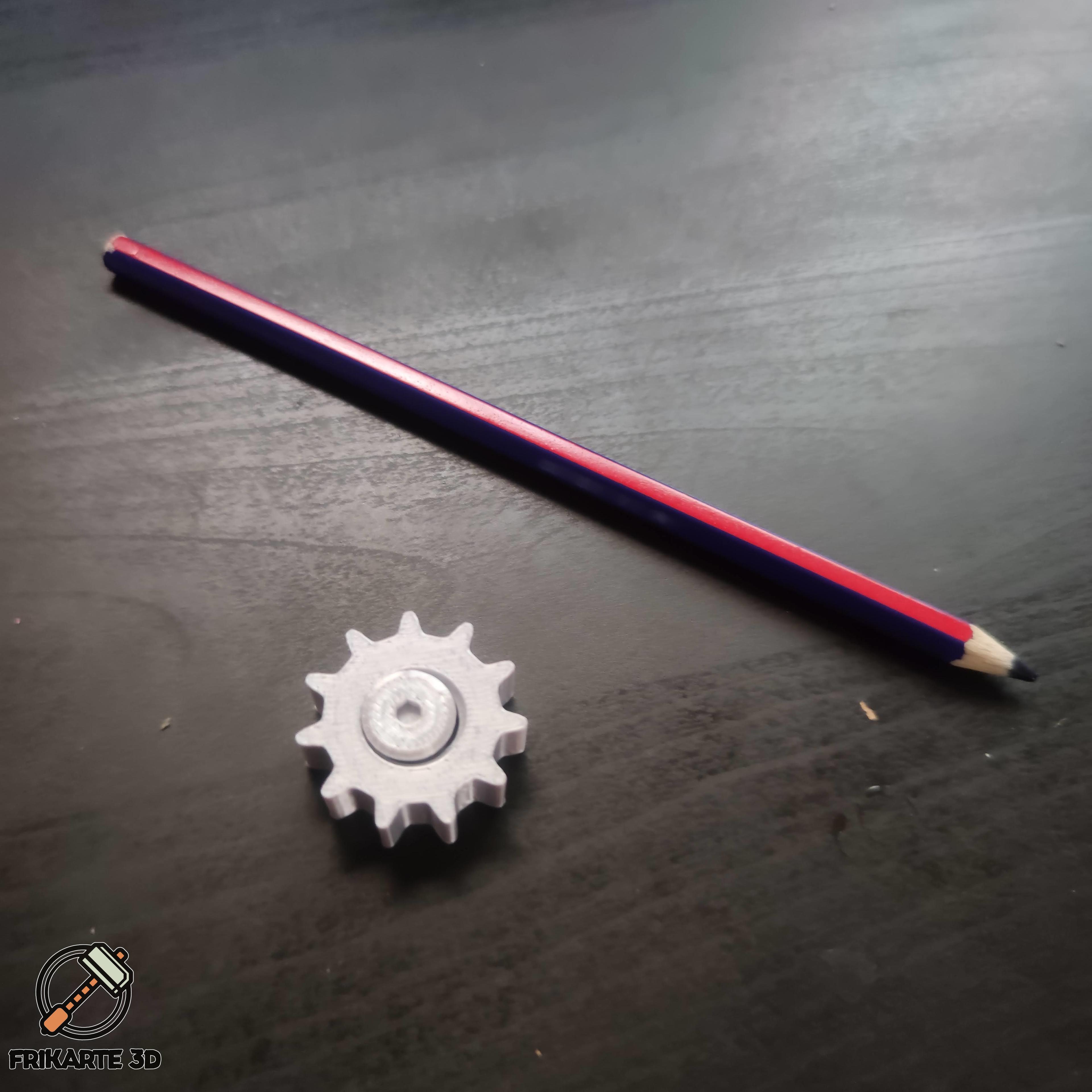 Gear Print In Place Pencil Spinner - BackToSchool 3d model