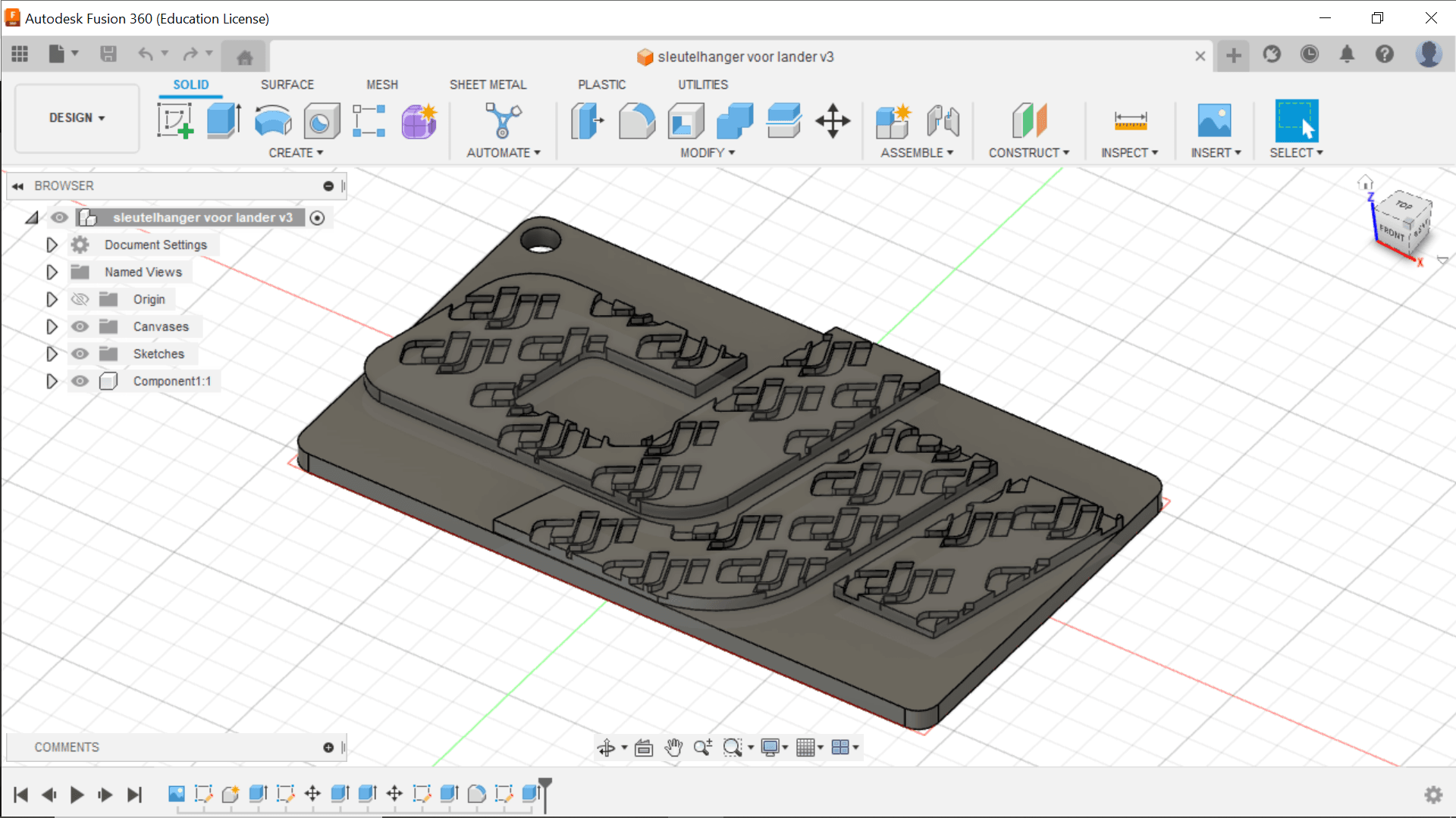 simple DJI keychain with DJI engraved. 3d model