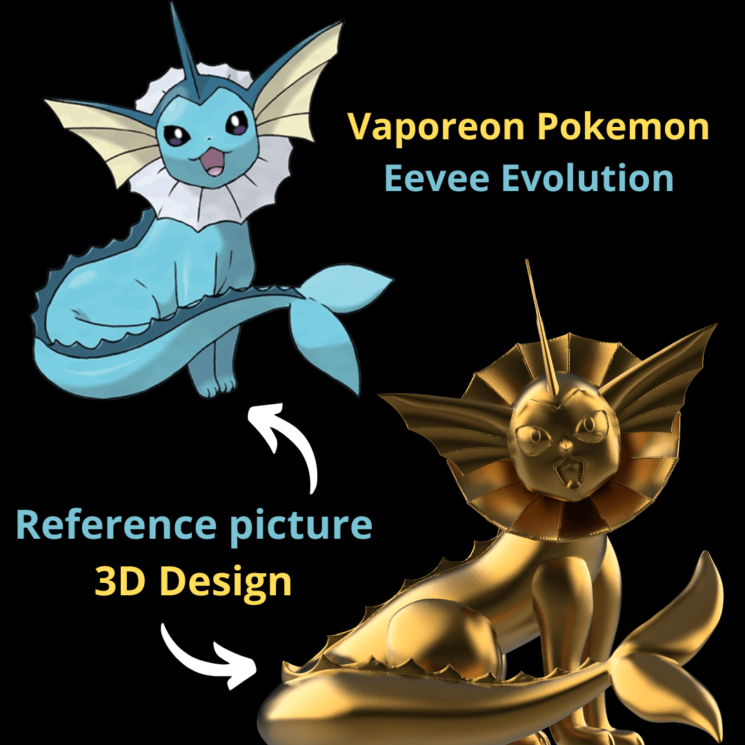 Vaporeon Pokemon Eevee Evolution 3d model