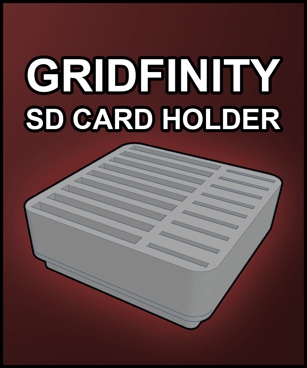 Gridfinity 1x1 Dense 9 Full SD & 9 Micro SD Card Storage 3d model