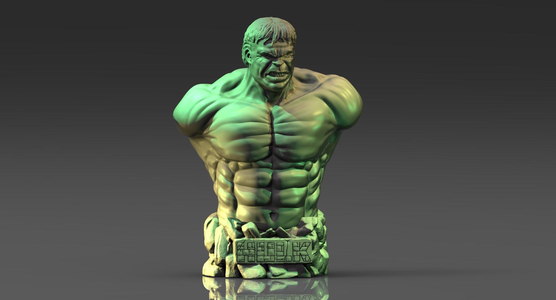 Hulk Bust (Pre-Supported) 3d model