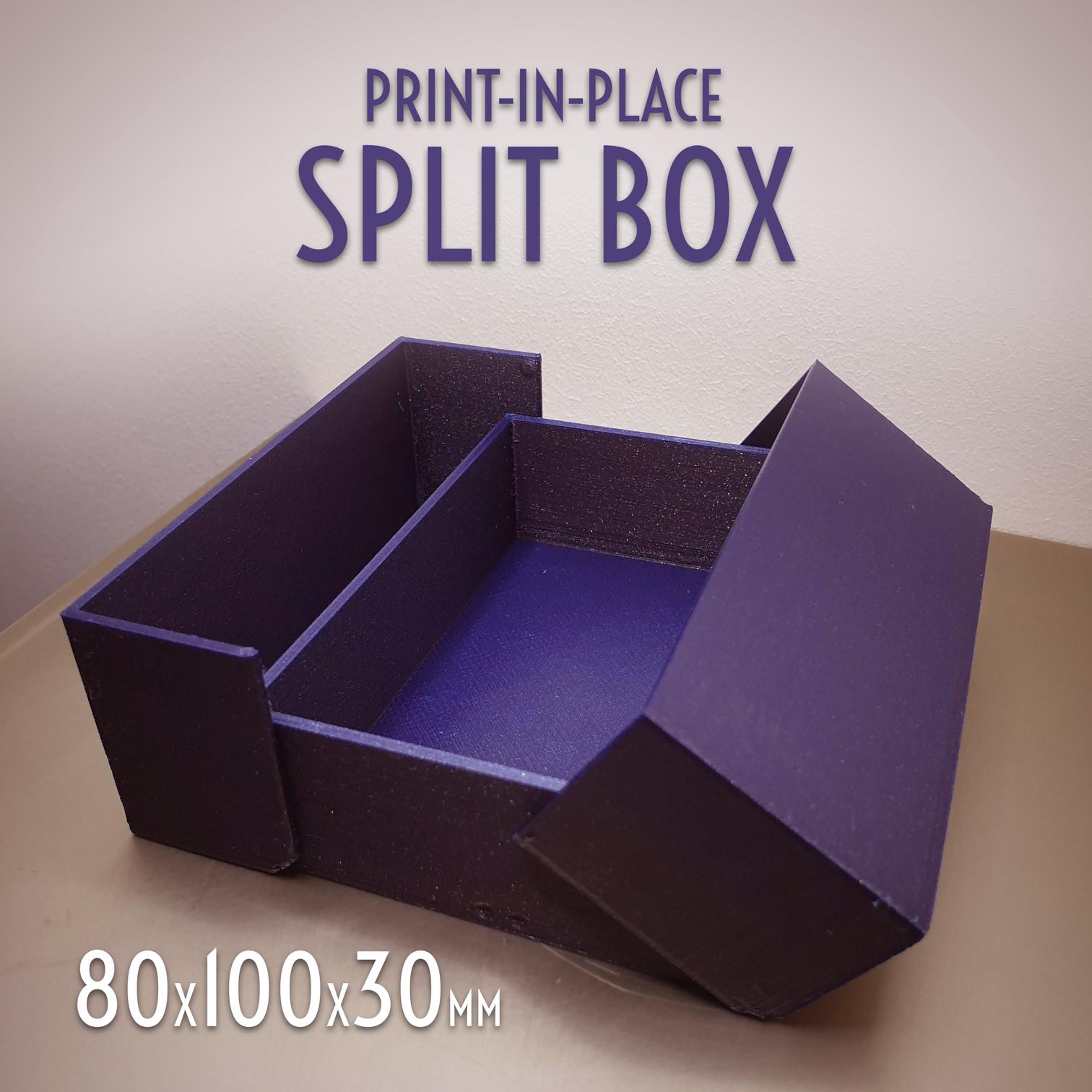Print-in-Place Split Box 80x100x30mm 3d model