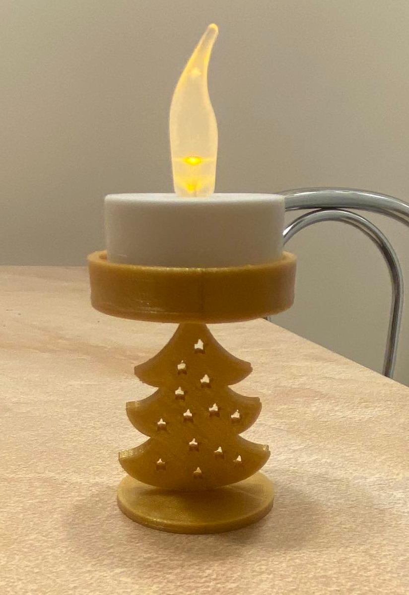 Christmas tree tea light led holder 3d model