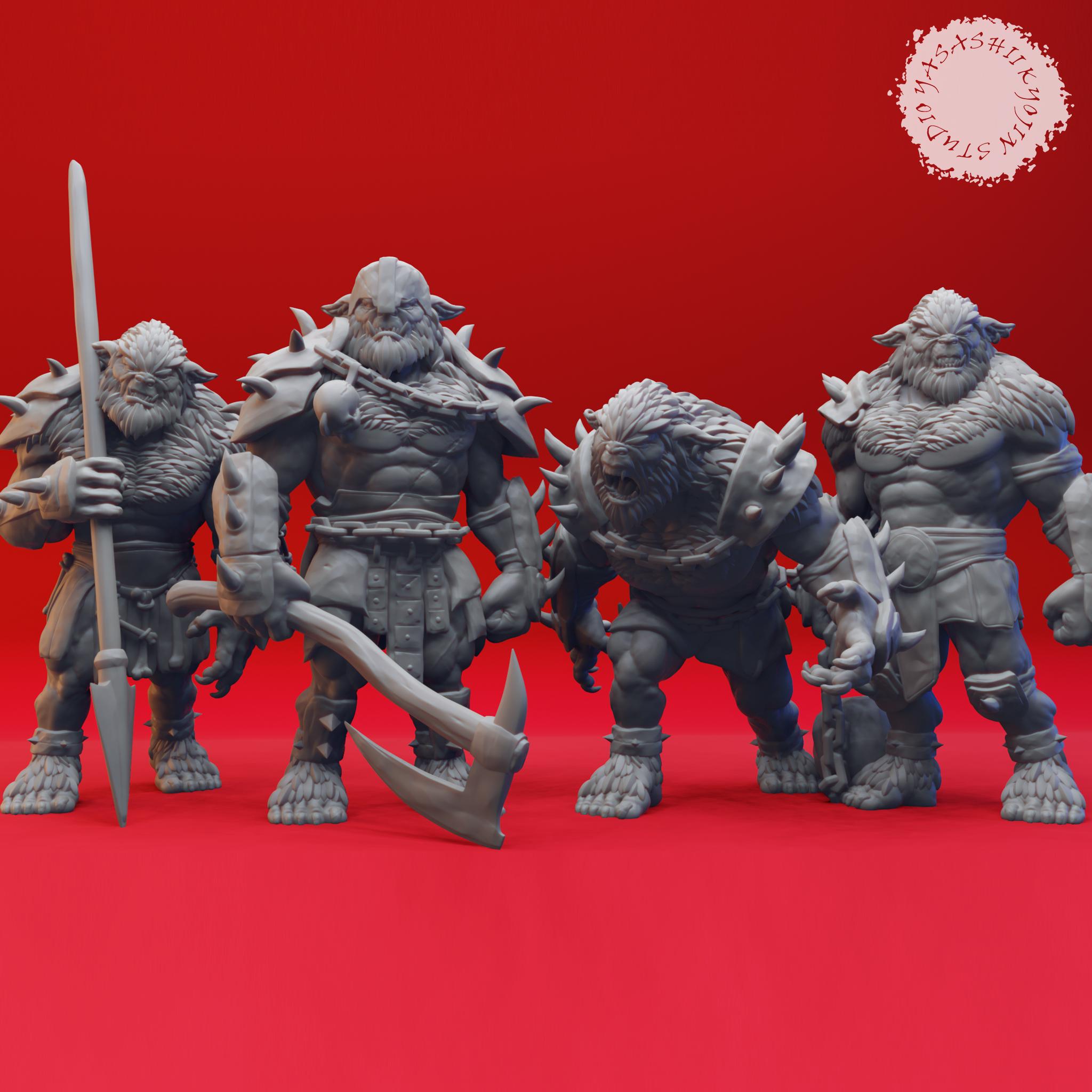 Bugbear Warband - Tabletop Miniatures (Pre-Supported) 3d model