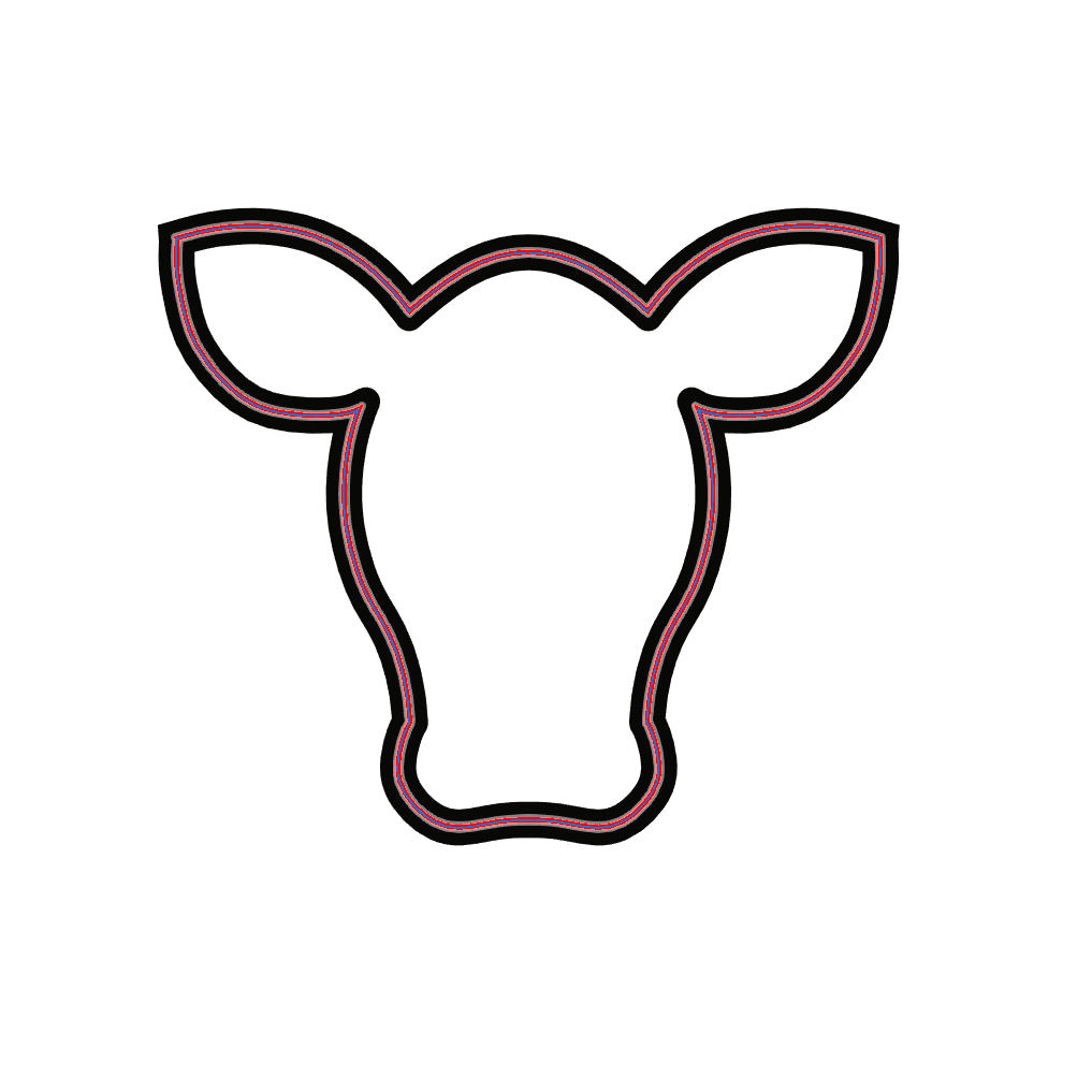 Cow Head Cookie Cutter STL File - 4 inches 3d model