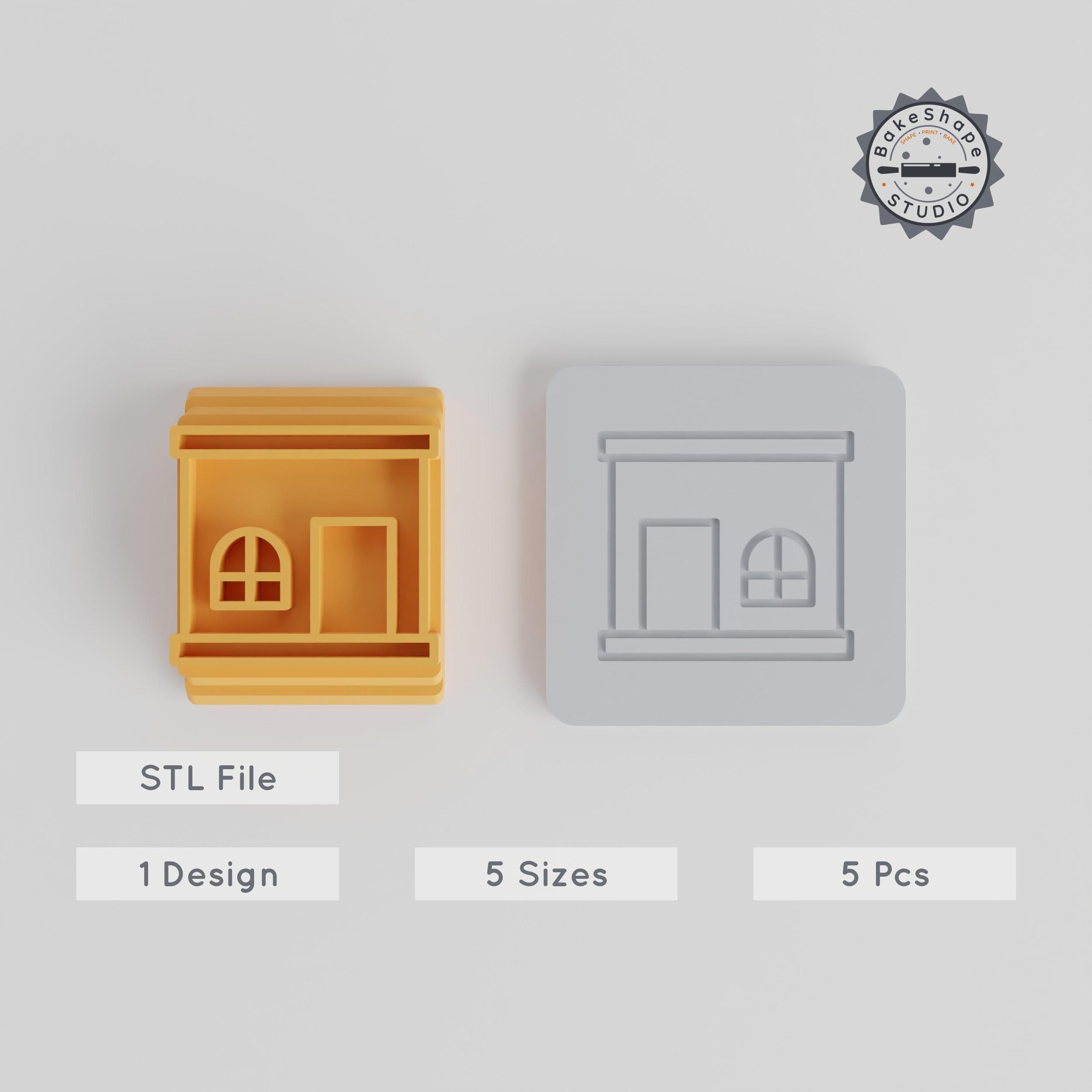 House Stamp Tile Set, 5 Motif Sizes, Ideal for Clay, Cookies & Fondant PRODUCT_2333 3d model