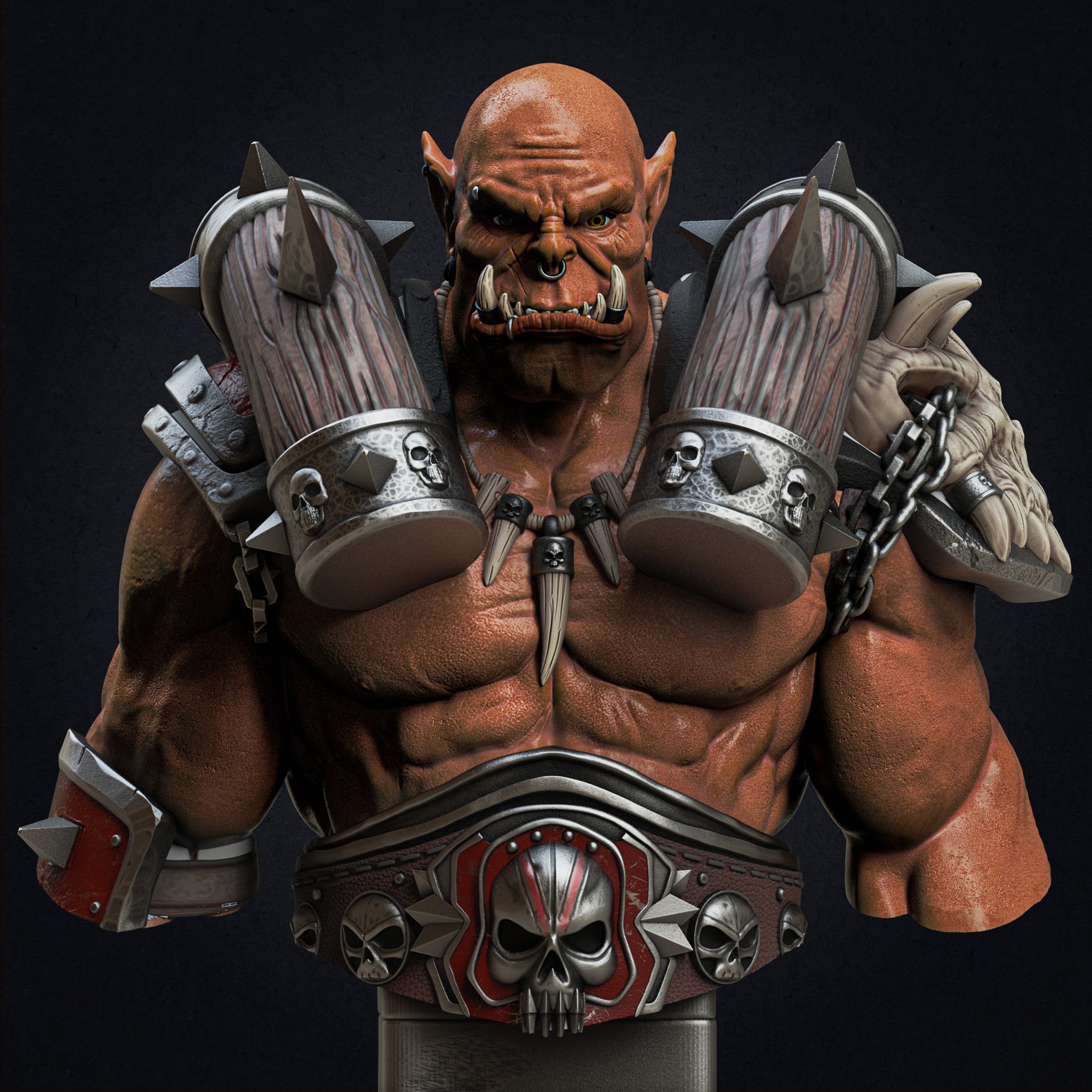 Garrosh Hellscream bust (Pre-Supported) 3d model