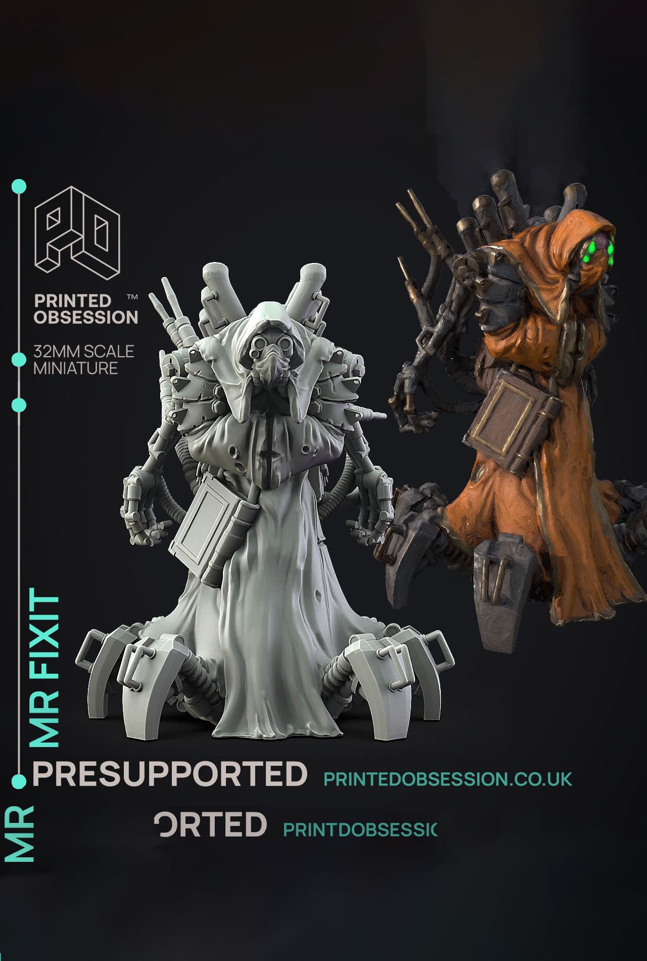 Mr Fixit - Dungeon Cleaning Inc - PRESUPPORTED - Illustrated and Stats - 32mm scale 3d model